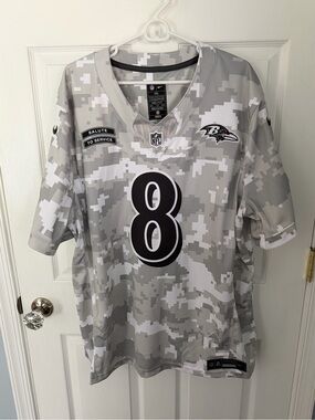 #8 Camo Salute to Service Jersey - Gray